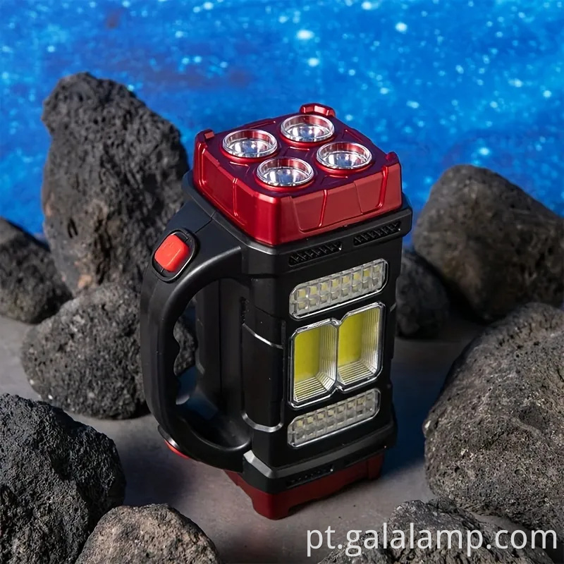 Lanterna de lanterna LED solar e USB portátil e USB